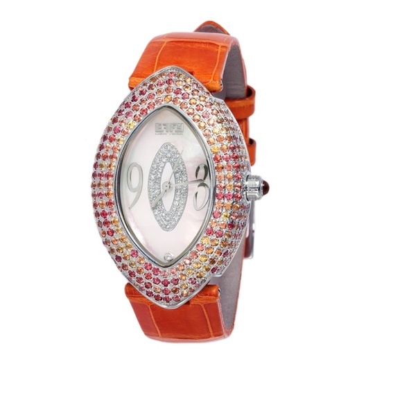 Orange Sapphire Diamond 5.93 Ct Luxury Watch main image 6